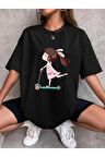 Unisex ŞİRİN KIZ Baskılı Oversize Tshırt