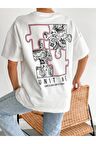 Unisex Unıt Me Puzzle Baskılı Oversize Tshirt