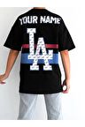 Unisex La Dodgers Baskılı Oversize Tshirt