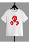 Unisex Rahat Kalıp Pamuklu Baskılı Çocuk T-shirt