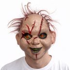 Saçlı Chucky Korku Maskesi – Gerçekçi Dikişli ve Detaylı Maske