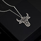 925 Ayar Gümüş Boğa Origami Kolye Özel Tasarım