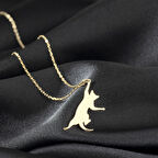 925 Ayar Gümüş Uzanan Kedi Kolye Özel Tasarım