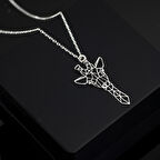 925 Ayar Gümüş Zürafa Yüzü Kolye Özel Tasarım