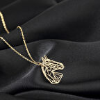 925 Ayar Gümüş At Figürlü Origami Kolye Özel Tasarım