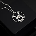 925 Ayar Gümüş Beyzbol Topu İsim Kolye Özel Tasarım