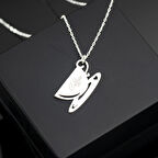 925 Ayar Gümüş Kahve Fincanı İsim Kolye Özel Tasarım