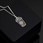 925 Ayar Gümüş Kahve Bardağı İsim Kolye Özel Tasarım