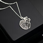 925 Ayar Gümüş Kalp Beyin Kolye Özel Tasarım