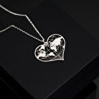 925 Ayar Gümüş Kalpli Dünya Kolye Özel Tasarım