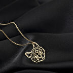 925 Ayar Gümüş Kedi Yüzü Kolye Özel Tasarım