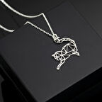 925 Ayar Gümüş Kedi Kolye Özel Tasarım