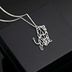 925 Ayar Gümüş Kükreyen Aslan  Kolye Özel Tasarım