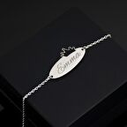 925 Ayar Gümüş Taçlı ve İsimli Bileklik Kişiye Özel Tasarım