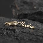 925 Ayar Gümüş İsimli Sallantılı Küpe Kişiye Özel Tasarım