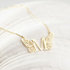 925 Ayar Gümüş  Kanatlı Harf Kolye Özel Tasarım