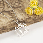 925 Ayar Gümüş  Kamera Detaylı Kolye Özel Tasarım