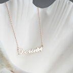 925 Ayar Gümüş Kelebek ve İsim Detaylı Kolye Özel Tasarım