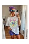 Gelato Italia Baskılı Oversize T-shirt Unisex %100 Pamuk