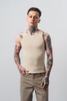 Erkek Tank Top Atlet Bej