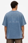 Erkek Far From Basic Yıkamalı Oversize T-Shirt Bebe Mavi