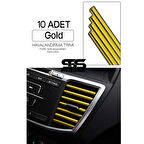 Araç Içi Klima Havalandırma Izgarası Gold Trim Seti Film Şerit Havalandırma Izgarası Gold Trim Şerit
