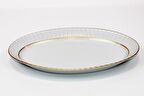 Kütahya porselen kayık tabak sedef yaldızlı 30 cm.