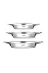 Nehir paslanmaz çelik sahan seti - 3 lü yumurta sahanı tavası 16-18-20 cm 3 boy
