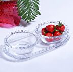 Love 3 parça tepsili sunumluk kase - çok amaçlı kase çerezlik