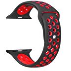 Gpack Apple Watch 9 41mm Kordon Delikli Çift Renk Silikon