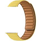 Gpack Apple Watch 9 41mm Kordon Deri Mıknatıslı Gizli Mıknatıslı KRD 34