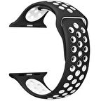 Gpack Apple Watch 9 45mm Kordon Delikli Çift Renk Silikon