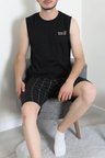 Modi Green Süprem Ekose Şortlu Erkek Pijama Takım Siyah - 75261.1048.