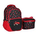 Relaxion Erkek Çocuk Beslenmeli İlkokul Sırt Çantası 4 Bölmeli Suya Dayanıklı 13SYG50KırmızıAraba