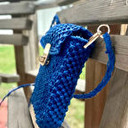 Uretti-Nuray 6496 - 7475 Makrome Çanta- Mavi