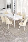 Rovena Leona Beyaz 80x132 Açılabilir Mdf Yemek Odası Takımı 6 Adet Sandalye