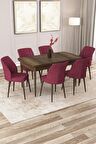 Rovena Zeta Barok 80x132 Açılabilir Mdf Yemek Odası Takımı 6 Adet Sandalye