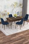Rovena Mona Barok 80x132 Açılabilir Mdf Mutfak Masası Takımı 4 Adet Sandalye