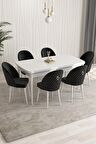 Rovena Modica Beyaz 80x132 Açılabilir Suntalam Yemek Odası Takımı 6 Adet Sandalye