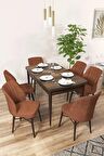 Rovena Novana Barok 80x132 Açılabilir Suntalam Yemek Odası Takımı 6 Adet Sandalye