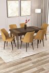 Rovena Zayn Barok 80x132 Açılabilir Suntalam Yemek Odası Takımı 6 Adet Sandalye