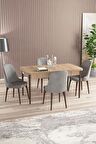 Rovena Armin Meşe 80x132 Açılabilir Mdf Mutfak Masası Takımı 4 Adet Sandalye