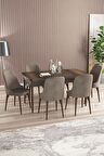Rovena Armin Barok 80x132 Açılabilir Mdf Mutfak Masası Takımı 6 Adet Sandalye