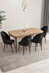 Rovena Arjeta Meşe 80x132 Açılabilir Mdf Mutfak Masası Takımı 4 Adet Sandalye