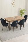 Rovena Marsilya Meşe 80x132 Açılabilir Mdf Mutfak Masası Takımı 4 Adet Sandalye