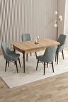 Rovena Flora Meşe 80x132 Açılabilir Mdf Yemek Odası Takımı 4 Adet Sandalye