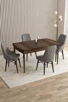 Rovena Flora Barok 80x132 Açılabilir Mdf Yemek Odası Takımı 4 Adet Sandalye