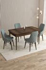 Rovena Flora Barok 80x132 Açılabilir Mdf Yemek Odası Takımı 4 Adet Sandalye