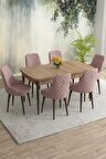 Rovena Eylül Meşe 80x132 Açılabilir Mdf Yemek Odası Takımı 6 Adet Sandalye