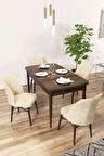 Rovena Arel Barok 80x132 Açılabilir Mdf Yemek Odası Takımı 4 Adet Sandalye